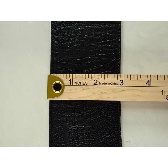 Genuine Ostrich Wide Leather Belt Womens Size Medium Dark‎ Brown - Picture 13 of 14